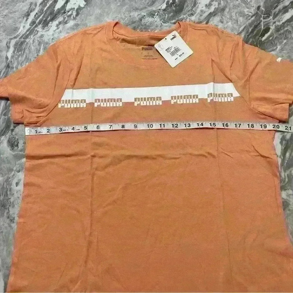 PUMA Womens Script Tee Peach Pink Size L - Picture 14 of 14